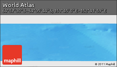 Physical Panoramic Map of the Area around 64° 46' 37" S, 152° 13' 29" E