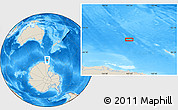 Shaded Relief Location Map of the area around 64° 46' 37" S, 157° 19' 29" E