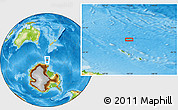 Physical Location Map of the area around 64° 46' 37" S, 163° 16' 30" E