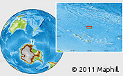 Physical Location Map of the area around 64° 46' 37" S, 164° 58' 29" E
