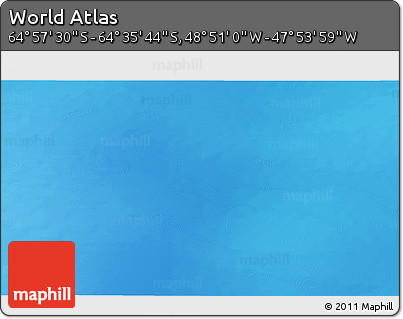 Physical 3D Map of the Area around 64° 46' 37" S, 48° 22' 30" W