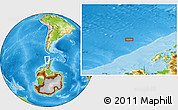 Physical Location Map of the area around 64° 46' 37" S, 72° 10' 30" W