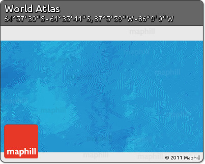 Physical 3D Map of the Area around 64° 46' 37" S, 86° 37' 30" W
