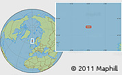 Savanna Style Location Map of the area around 65° 18' 57" N, 0° 46' 30" W