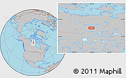 Gray Location Map of the area around 65° 18' 57" N, 100° 13' 29" W