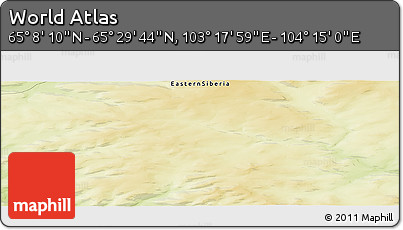 Physical Panoramic Map of the Area around 65° 18' 57" N, 103° 46' 30" E