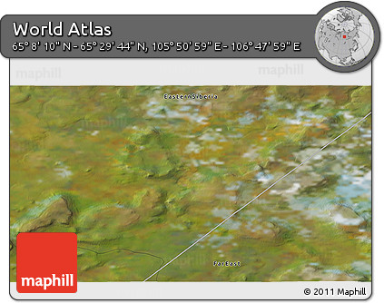 Satellite 3D Map of the Area around 65° 18' 57" N, 106° 19' 29" E