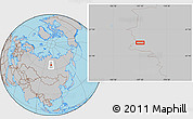 Gray Location Map of the area around 65° 18' 57" N, 107° 10' 30" E