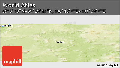 Physical Panoramic Map of the Area around 65° 18' 57" N, 107° 10' 30" E