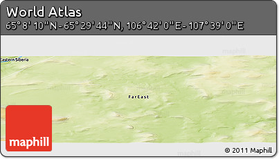 Physical Panoramic Map of the Area around 65° 18' 57" N, 107° 10' 30" E