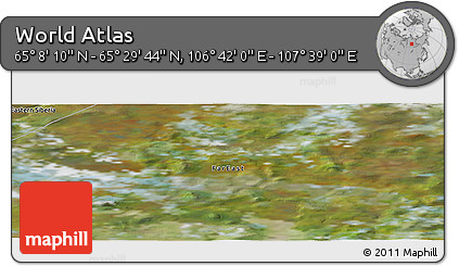 Satellite Panoramic Map of the Area around 65° 18' 57" N, 107° 10' 30" E