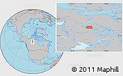 Gray Location Map of the area around 65° 18' 57" N, 112° 58' 29" W