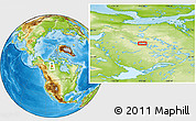 Physical Location Map of the area around 65° 18' 57" N, 112° 58' 29" W