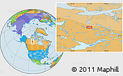 Political Location Map of the area around 65° 18' 57" N, 112° 58' 29" W
