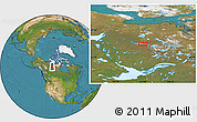 Satellite Location Map of the area around 65° 18' 57" N, 112° 58' 29" W
