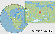 Savanna Style Location Map of the area around 65° 18' 57" N, 112° 58' 29" W