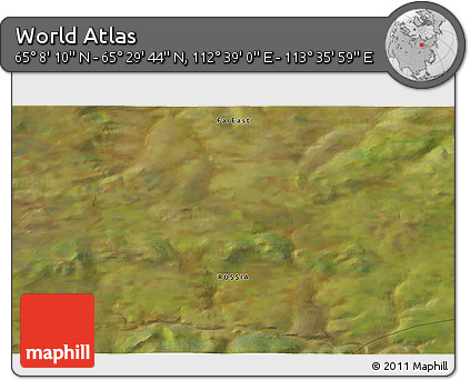 Satellite 3D Map of the Area around 65° 18' 57" N, 113° 7' 30" E