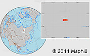 Gray Location Map of the area around 65° 18' 57" N, 114° 49' 29" E