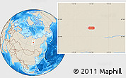 Shaded Relief Location Map of the area around 65° 18' 57" N, 116° 31' 30" E