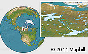 Satellite Location Map of the area around 65° 18' 57" N, 117° 13' 29" W