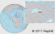 Gray Location Map of the area around 65° 18' 57" N, 118° 55' 30" W