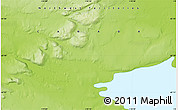 Physical Map of the area around 65° 18' 57" N, 118° 55' 30" W