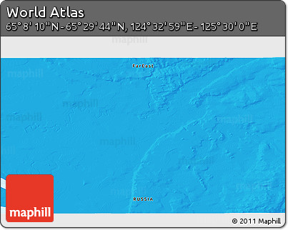 Political 3D Map of the Area around 65° 18' 57" N, 125° 1' 30" E