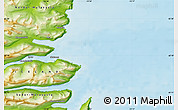 Physical Map of Húsavík