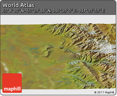 Satellite 3D Map of the Area around 65° 18' 57" N, 147° 7' 30" E