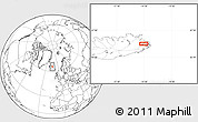Blank Location Map of the area around 65° 18' 57" N, 14° 22' 30" W