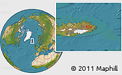 Satellite Location Map of the area around 65° 18' 57" N, 15° 13' 29" W