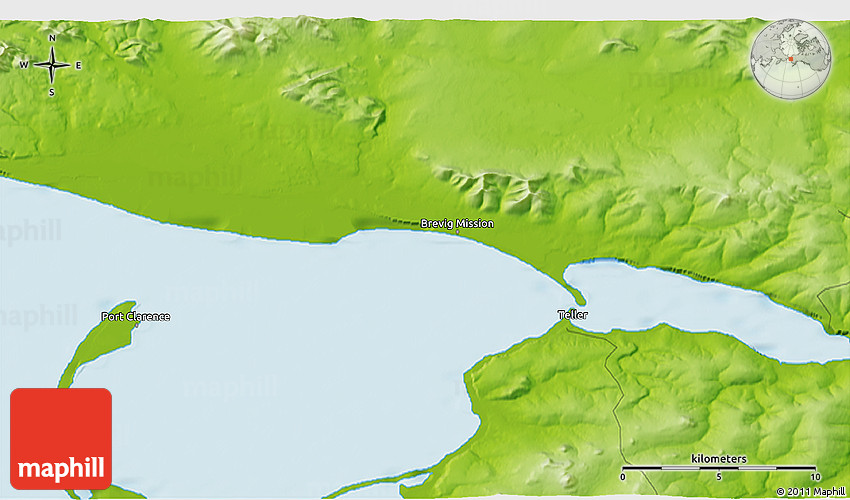 Physical 3D Map of Brevig Mission