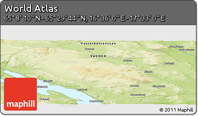 Physical Panoramic Map of the Area around 65° 18' 57" N, 17° 4' 30" E
