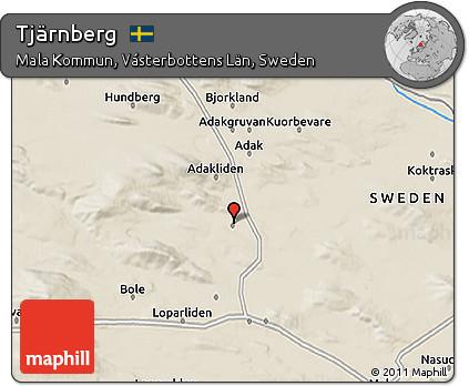 Shaded Relief 3D Map of Tjärnberg