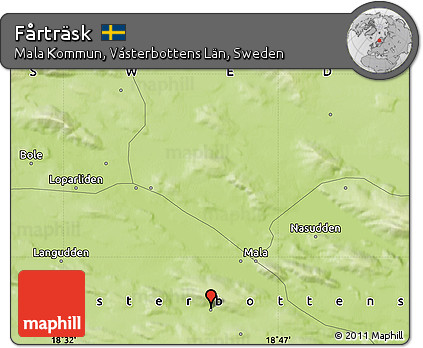 Physical Map of Fårträsk