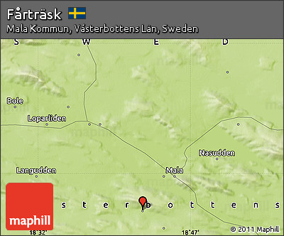 Physical Map of Fårträsk