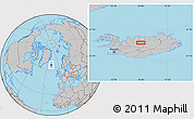 Gray Location Map of the area around 65° 18' 57" N, 18° 37' 30" W