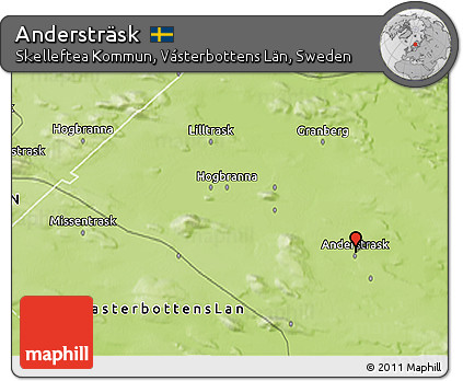 Physical 3D Map of Andersträsk