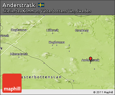 Physical 3D Map of Andersträsk