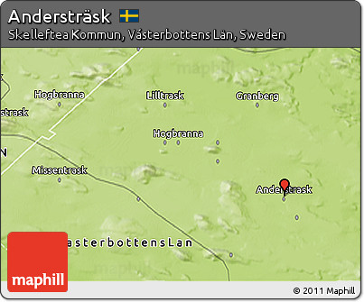 Physical 3D Map of Andersträsk