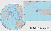 Gray Location Map of the area around 65° 18' 57" N, 23° 43' 30" W