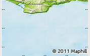 Physical Map of the area around 65° 18' 57" N, 23° 43' 30" W
