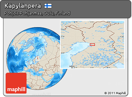Shaded Relief Location Map of Käpylänperä