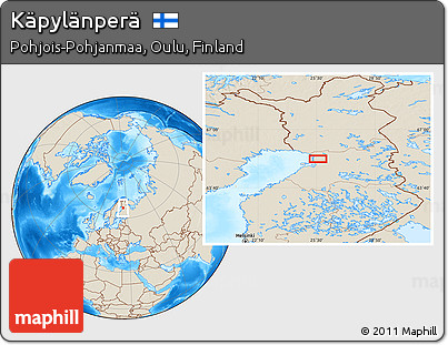 Shaded Relief Location Map of Käpylänperä