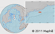 Gray Location Map of the area around 65° 18' 57" N, 35° 37' 30" W, hill shading