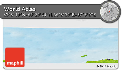 Physical Panoramic Map of the Area around 65° 18' 57" N, 36° 37' 30" E