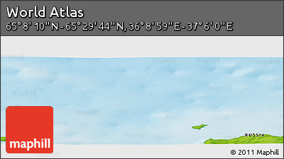 Physical Panoramic Map of the Area around 65° 18' 57" N, 36° 37' 30" E