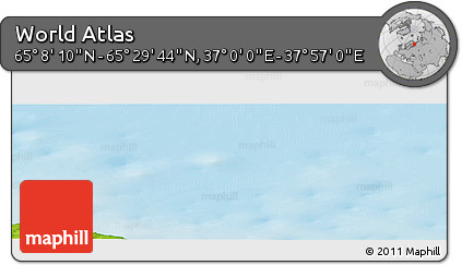 Physical Panoramic Map of the Area around 65° 18' 57" N, 37° 28' 30" E