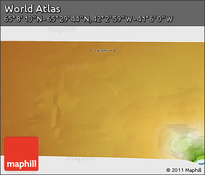 Physical 3D Map of the Area around 65° 18' 57" N, 41° 34' 30" W