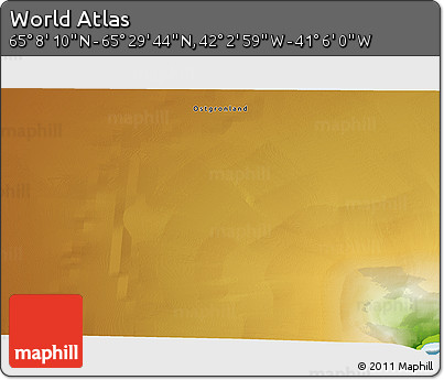 Physical 3D Map of the Area around 65° 18' 57" N, 41° 34' 30" W